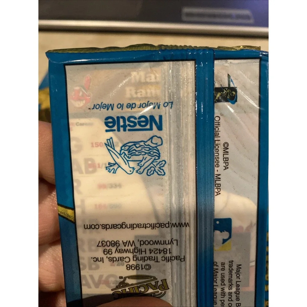 1998 Pacific Nestle Unopened Packs (7). HOF Visible On Back P. Martinez & Others
